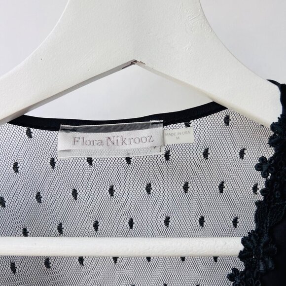 Flora Nikrooz NWT Showstopper lace / satin robe , black, Size M - Picture 4 of 9